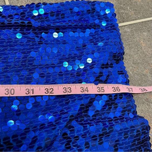 Vintage Long Sleeve Sequin Sunburst Mini Dress P Bodycon Blue Green - Picture 9 of 15